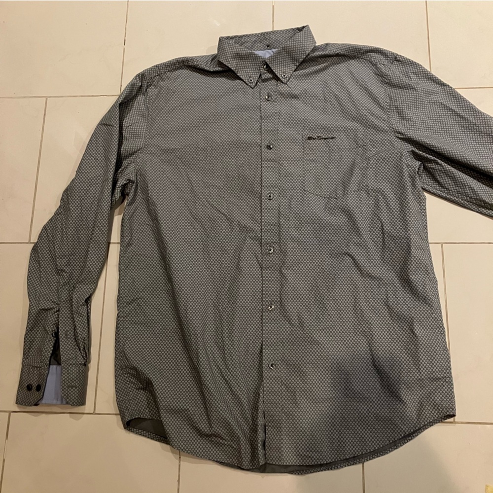 Ben Sherman grey printed long sleeve button up shirt. EUC!